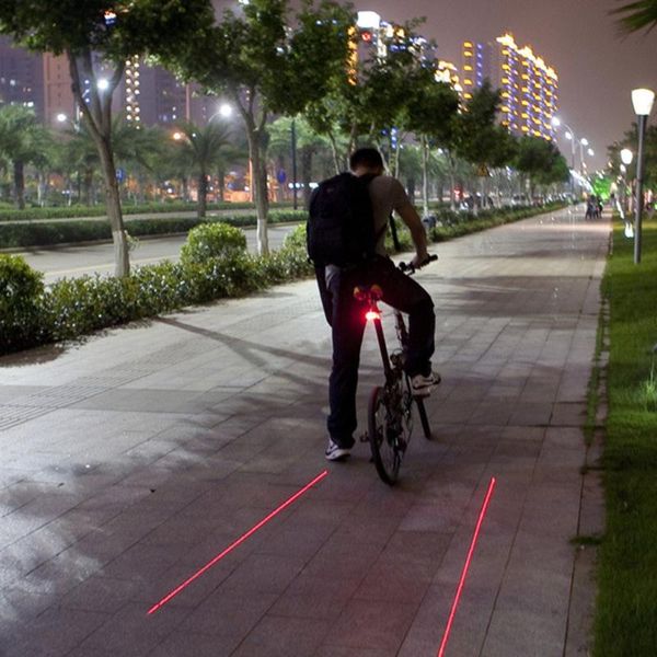 

bicycle laser taillight 5led parallel line laser taillights mountain bike