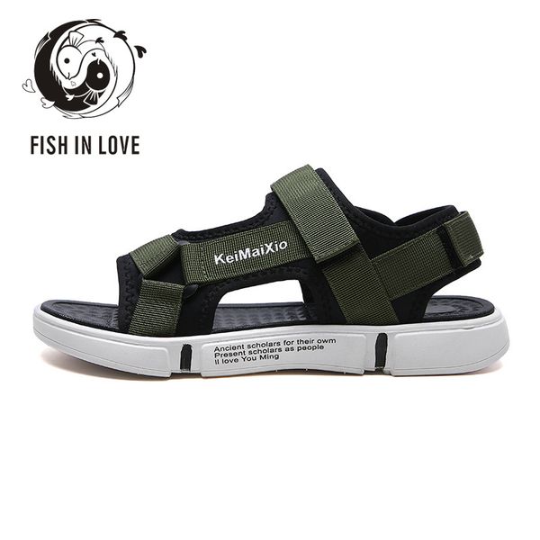 

men's sandals 2020 summer new fashion men's slippers all-match casual beach shoes slippers sandals men mens, Black