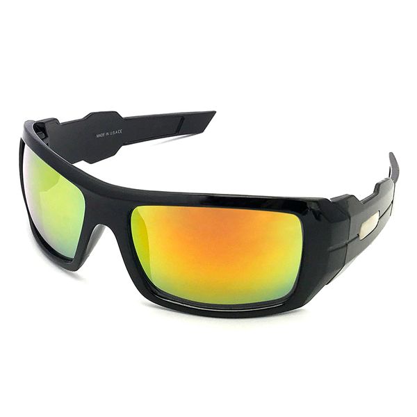 

luxury-ooil odrim design glasses bright black/ fire iridium mirror lens fashion sunglasses, White;black