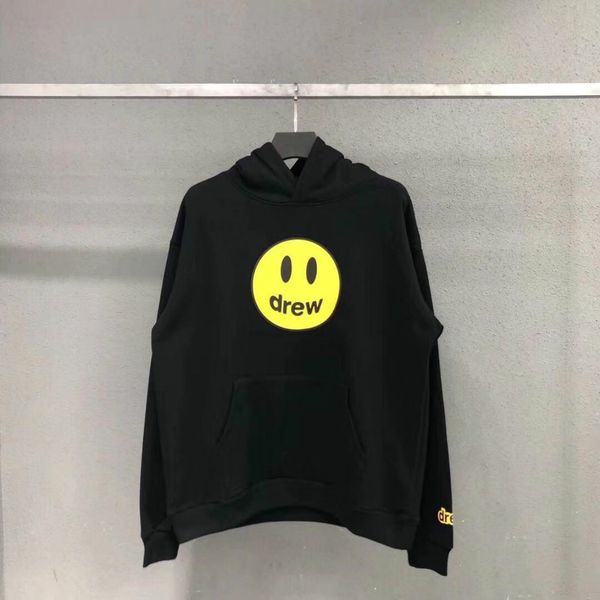 

men women fashion hoodies 2020 new smile face printing sweatshirts men brand hiphop street style pullover men loose sweatshirts, Black