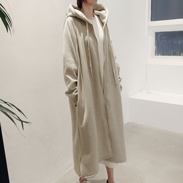 

genayooa casual long hoodie jacket oversize sweatshirt women harajuku long sleeve black outwear women jacket autumn and winter