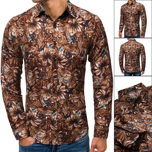 

will code length sleeve shirt flower shirt male autumn men's leisure time printing cs63, White;black