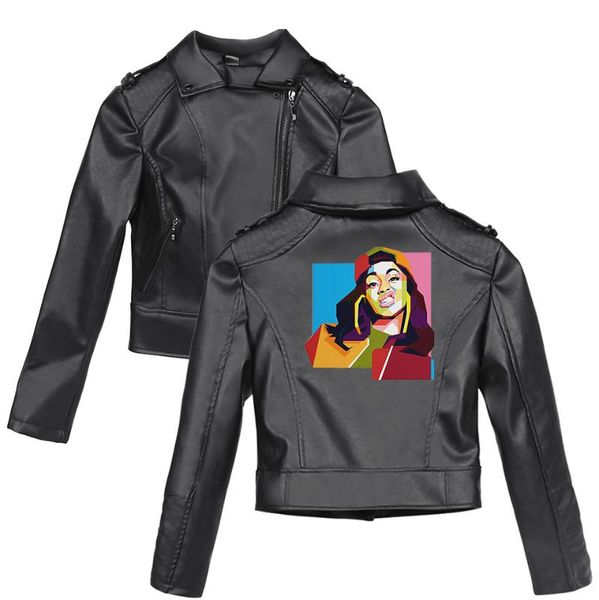 

2019 cardi b moto biker leather jacket women/men slim outerwear coats feminine jacket delta sigma theta kpop women's windbreaker, Black;brown