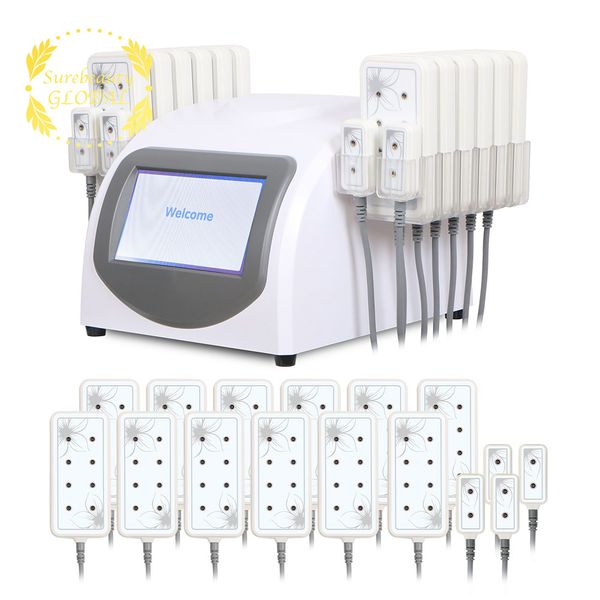 

summer sale laser pads weight loss machine 16 pads diode cellulite removal 160mw 650nm body slimming machine spa, Black