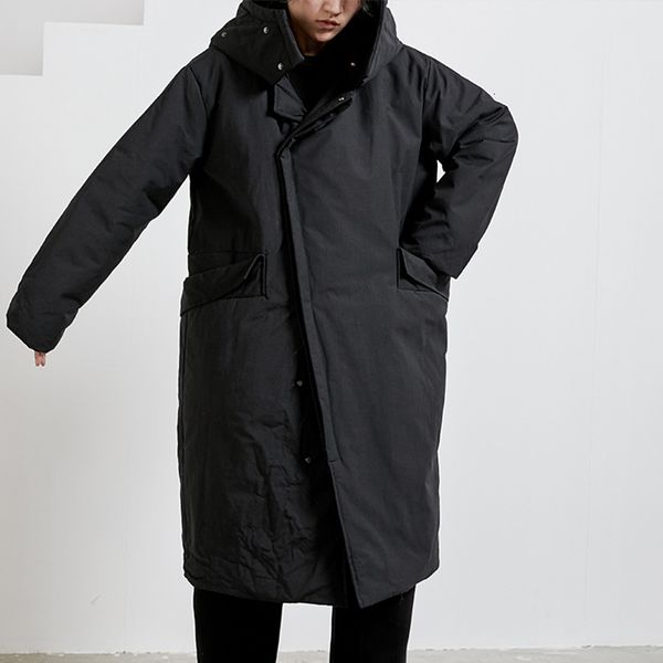 

zipper split big size cotton-padded coat long sleeve loose fit women parkas fashion tide new autumn winter 2020, Black