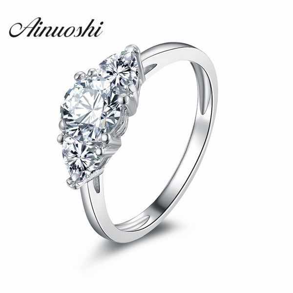 

ainoushi luxury round cut sona кольцо для женщин 925 стерлингового серебра обручальное кольцо обручальное ювелирные изделия y200106, Slivery;golden