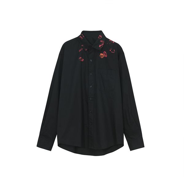

men long sleeve casual white black shirt male japan korea streetwear fashion loose cotton shirts