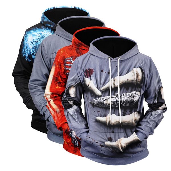

2019 new 3d print spring autumn fashion hoodies male large size warm fleece coat men brand hoodies sweatshirts, Black
