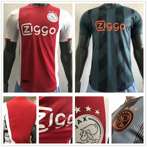 

player version ajax soccer jerseys de ligt van de beek tadic ziyech de jong neres nouri huntelaar custom 2019 2020 home away football shirt, Black;yellow