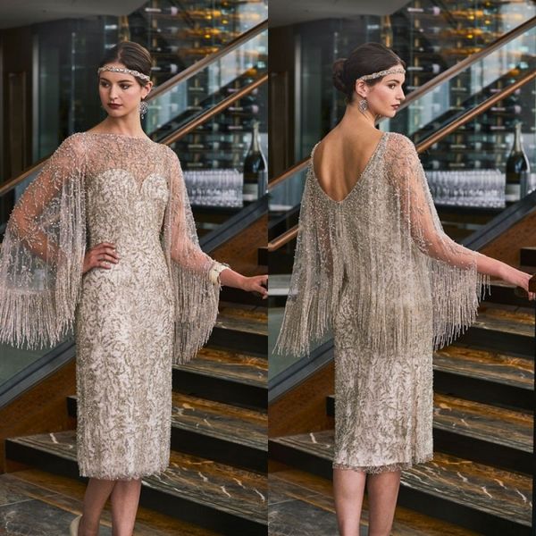

mother of the bridal dresses with wrap scoop beads tassels tulle sheath prom dress knee length mothers dresses, Black;red