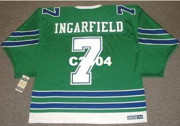 

мужчины #7 earl ingarfield oakland уплотнения 1968 ccm старинные ретро главная хоккей джерси или пользовательские любое имя или номер ретро, Black;red
