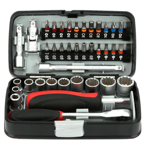 

38pcs mini ratchet handle screwdriver bit socket set wrench tool kit