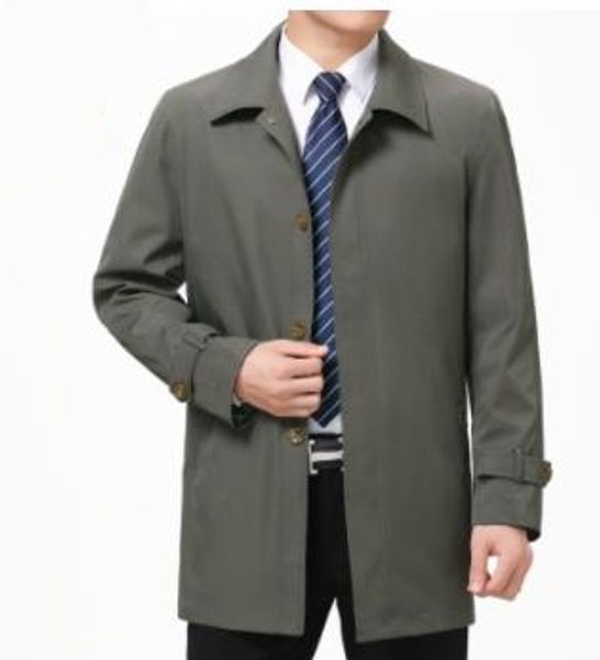 

mens business designer плащи отворотом шеи осень с длинным рукавом верхняя одежда casual middleaged и elder пальто, Tan;black