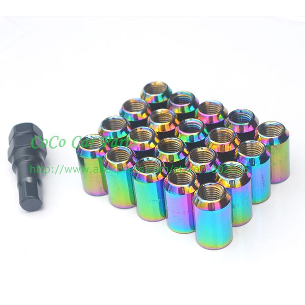 

racing car wheel nut 20pcs/pack + adapter 6 colors to choose auto sport wheel locking nut