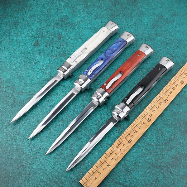 

Recommended 11 inch Italian Mafia automatic knife 8 colors optional field survival tool outdoor tactical hunting folding knife outdoor survi