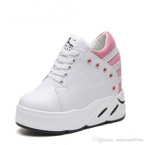 

2018 summer women sneakers platform breathable lace up outdoor women shoes lightweight vulcanized height increase shoes, Black;white