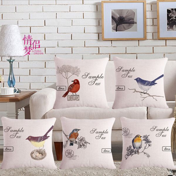 

hand birdie envelope bird mianma flax pillow back cushion cushion loose coat can customized