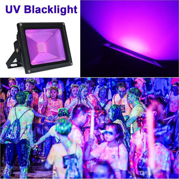 Blacklight Partiler DJ Disco Lambası için PIR Hareket Sensörü 10W 20W 30W 50W UV LED Siyah Işık Taşkın Işık AC85-265V Açık Sahne Işık