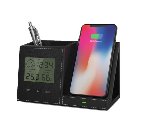 

share wireless charger with desk organizer 10w wireless charging stand for iphone samsung and other qi-enabled devices