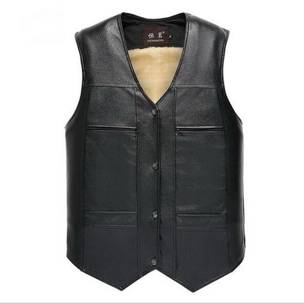 

2019 vxo pu leather vest thick men motorcycle hip hop waistcoat male faux leather punk spring sleeveless jacket brand waistcoat, Black;white