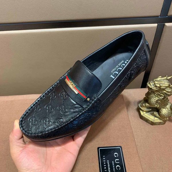 

Новый итальянский высокое качество GG марка мужская кожаная обувь кожа печатных горох обувь для ходьбы повседневная обувь бесплатная доставка 40-44 размер