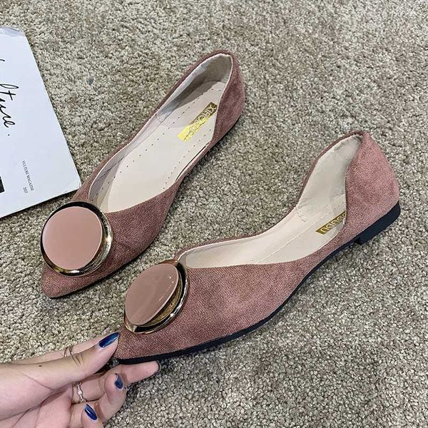 

2020 women flats metal buckle pointed toe flat shoes women loafers leather ladies shoes casual slip on female u19-27, Black