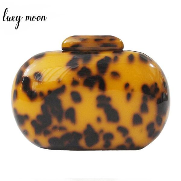 

fashion leopard print clutch bag acrylic oval women evening bag vintage party banquet purse mini lady handbag shoulder