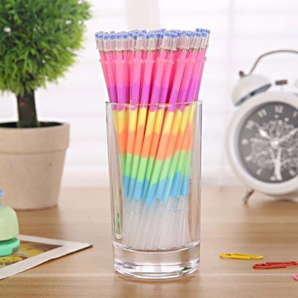 

5pcs/pack multicolor rainbow refill highlighters gel pen ball point pen students painting graffiti fluorescent refill