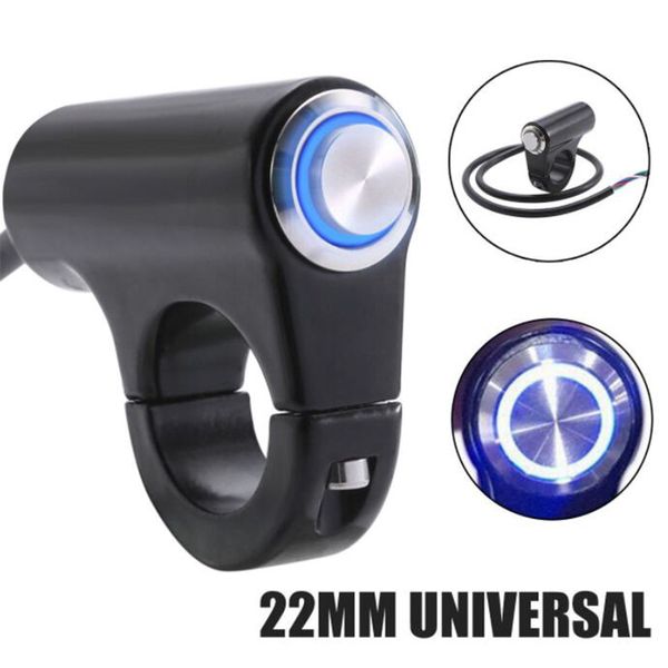 

7/8" 22мм led fog пятно света dc 12v 10a водонепроницаемый алюминиевый сплав переключатель мотоцикла handlebar on / off фара переключатель