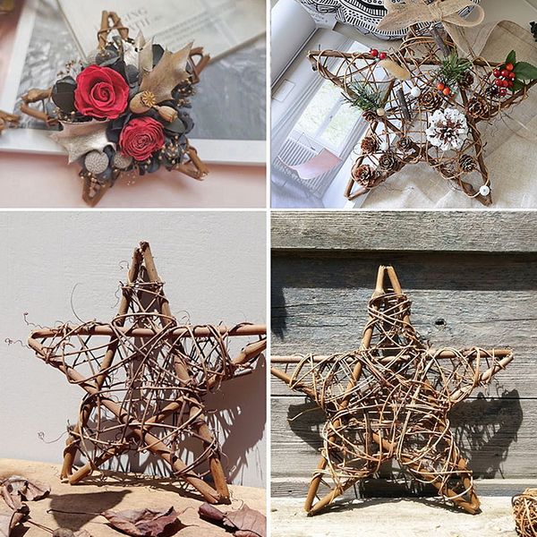 

1pc diy rattan ball star setaktakrau christmas birthday wedding party decoration supplies children gifts christmas decor