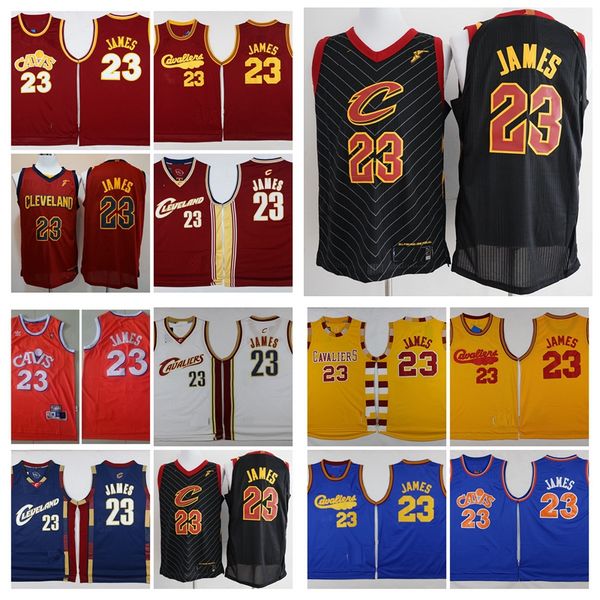 

Урожай Леброн Джеймс Кливленд Кавальерс Сшитые рубашки Колледж Леброн Джеймс 23 Заработанные Город издания нба баскетбольное Новый