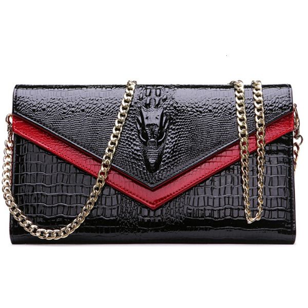 

women's genuine leather alligator cowhide bag female crocodile chain small shoulder evening bag clutch handbag wallet purse cj191209