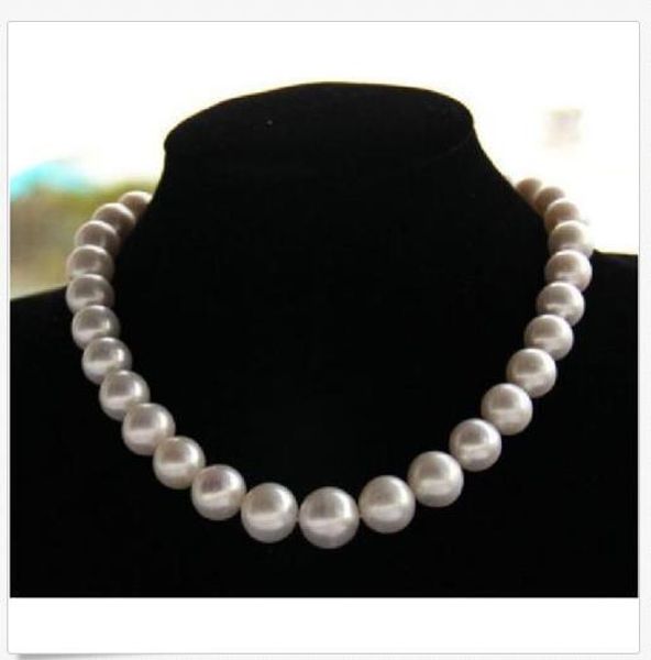 

13-15mm natural tahitian south sea white pearl necklace 18" 14k, Silver
