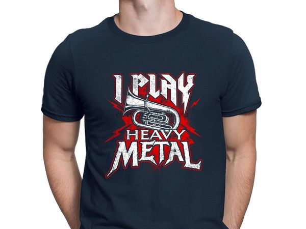 

heavy metal tuba player marching band tubas t-shirts 100% cotton customized sunlight t shirt for men tee quality, White;black