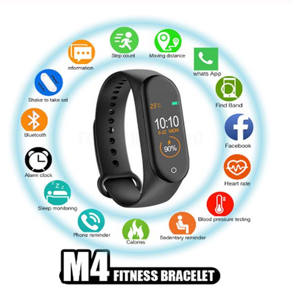

m4 smart band fitness tracker watch sport bracelet heart rate smart watch 0.96 inch smartband monitor health wristband