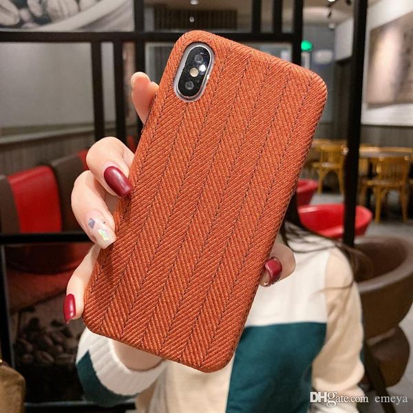 

good quality retro line cloth fabric phone cover case for iphone 11 pro x xr xs max 6 6s 7 8 plus half pack business back cover shell coque