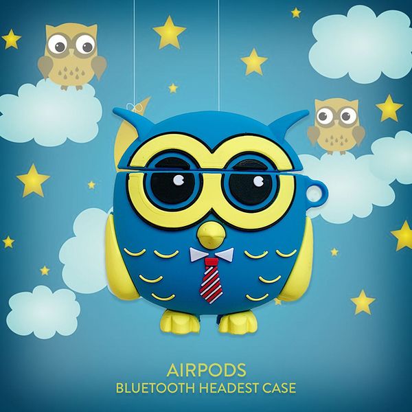 

cute q cute owl для airpods гарнитура set box shell 1/2 поколения силикона против падения ins женские модели