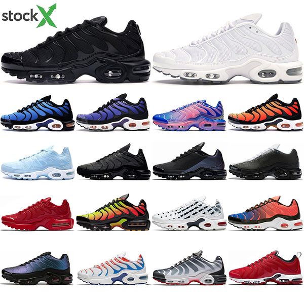 

new tn plus se mens running shoes triple black total orange habanero red scream green deluxe men trainer sports sneakers jogging walking