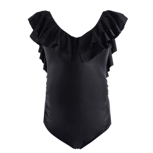 

vintage one piece swimsuit women maternity ruffle bikini 2019 swimwear pregnant beachwear bathing swimming suit bodysuit s-xl, White;black