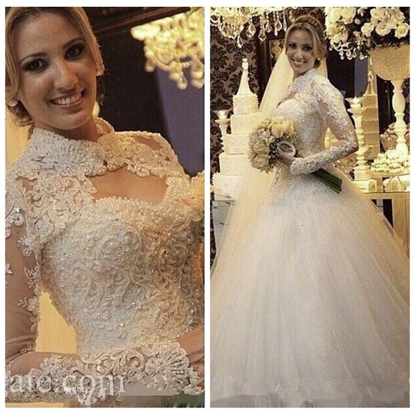 

2019 sweetheart lace appliques a-line wedding dresses with long sleeves jacket bridal gowns formal vintage vestidos de mariee custom lace up, White