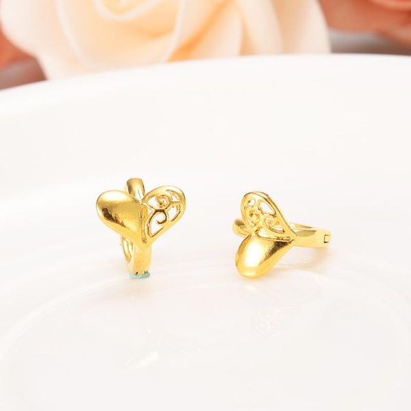 

gold girls lovely heart circles huggies hoop earrings for kids children aros women girlsboy jewelry african christmas gift, Golden;silver