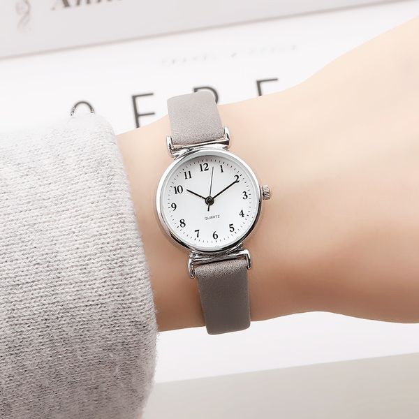 

exquisite small simple women dress watches retro leather female clock brand women's fashion mini design wristwatches clock, Slivery;brown
