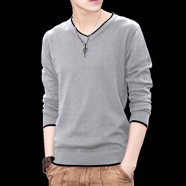 

sweater men casual v-neck pullover men autumn slim fit long sleeve shirt mens sweaters knitted cashmere wool pull homme, White;black