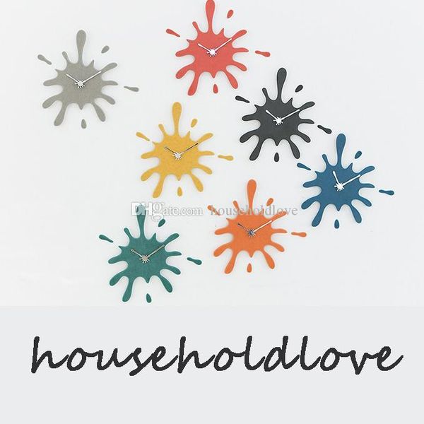 

clock wall clock creative paint splash ink modern living room home nordic hanging table personality art decoration clock decoration ideas