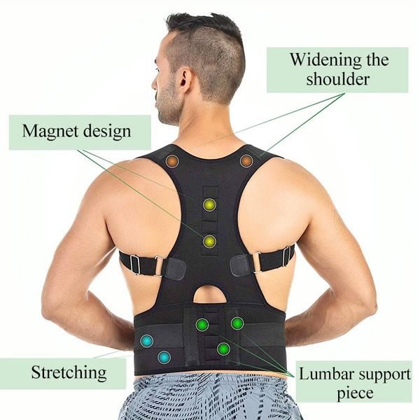

1pcs shoulder back correction belt humpback posture correction belt posture back support, Black;blue