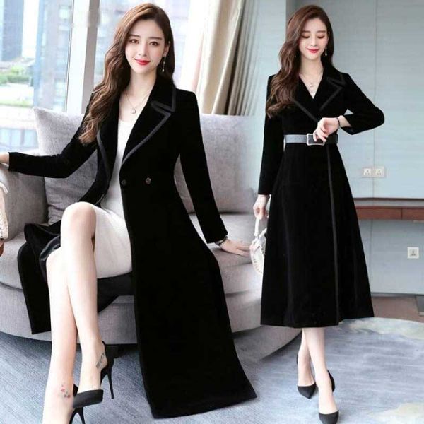 

2019 new style windbreaker jacket, velvet jacket, waist collection jacket and jacket for women in, Black;brown