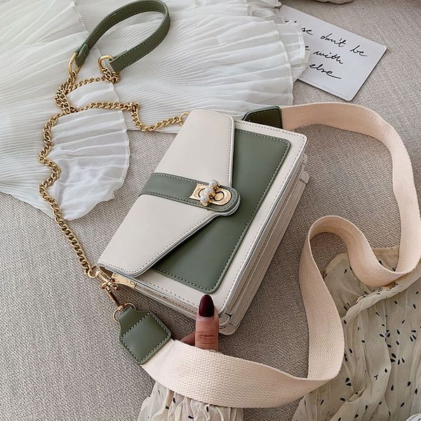 

contrast color leather crossbody bags for women 2019 travel handbag fashion simple shoulder messenger bag ladies cross body bag