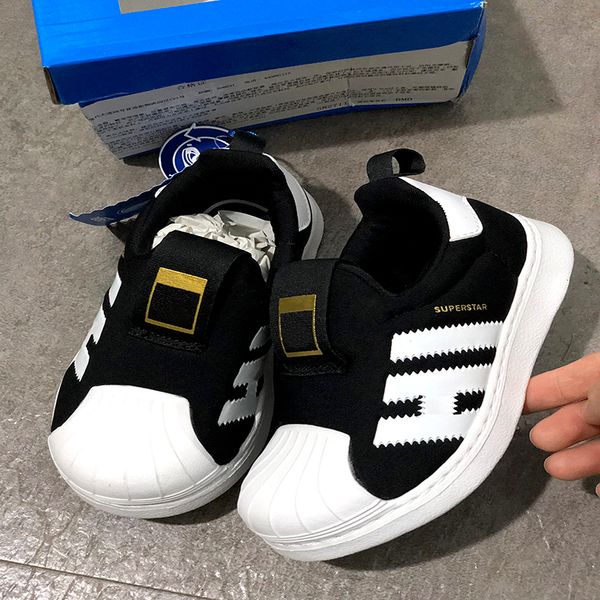 

2019 fashion baby superstar for kids casual leather shoes soft bottom girls boys sneakers kids flats shoes sz 5.5k - uk 2.5, Black