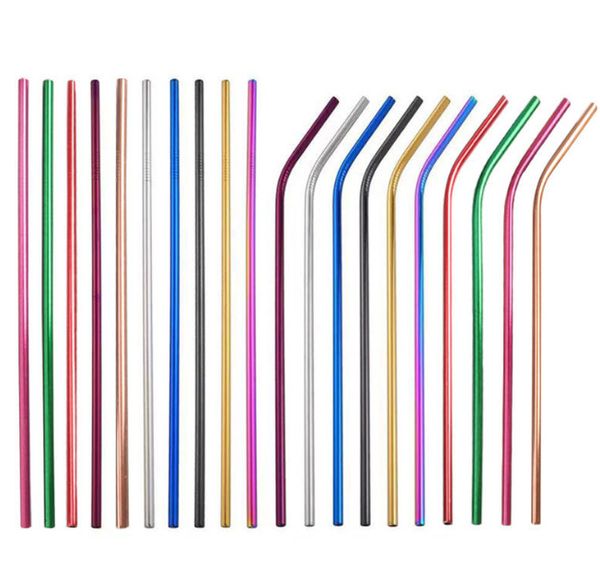 

the latest 215x6mm straight straw 10 colors food grade 304 stainless steel straws party straws support custom logo ing