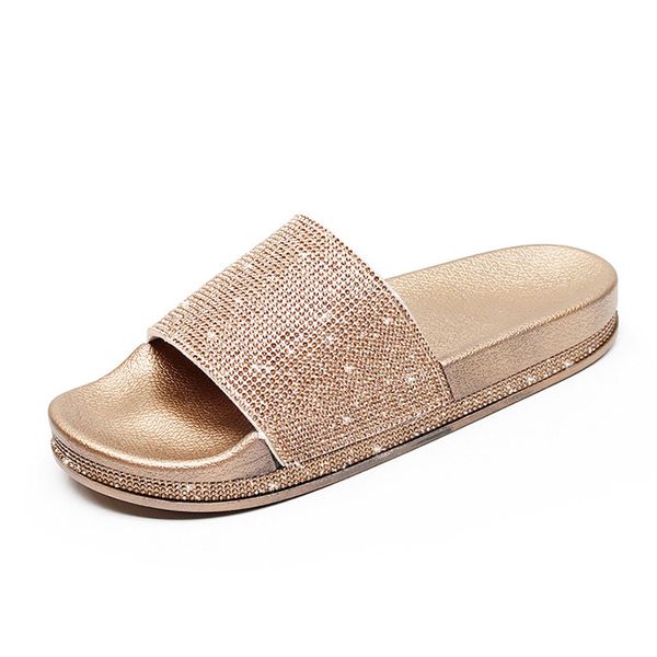 

W 37 ummer olid flat rhine tone bling lipper home indoor women non lip cry tal lipper beach flip flop women 039 lide hoe